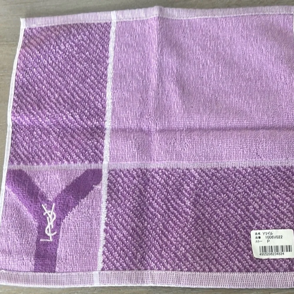 Yves Saint Laurent Purple Washcloth YSL Face cloth Purple Bathroom Towels